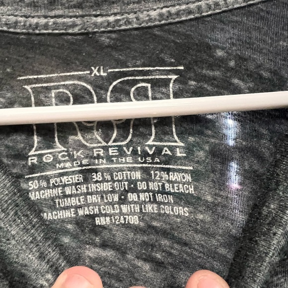 Rock Revival Gray and Blue Short Sleeve Tee - Picture 3 of 4